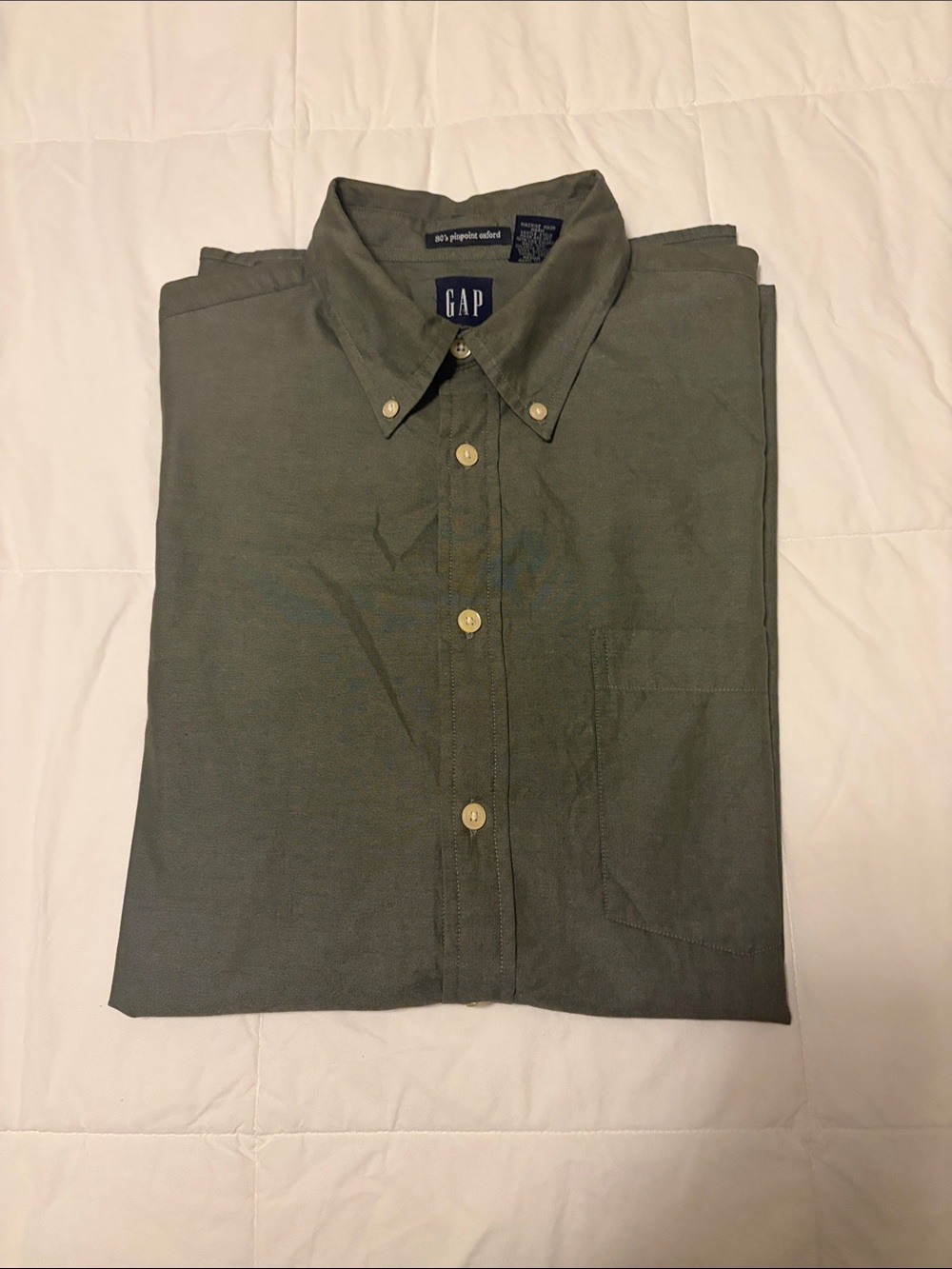 GAP Men's Button-Down Shirt in Olive